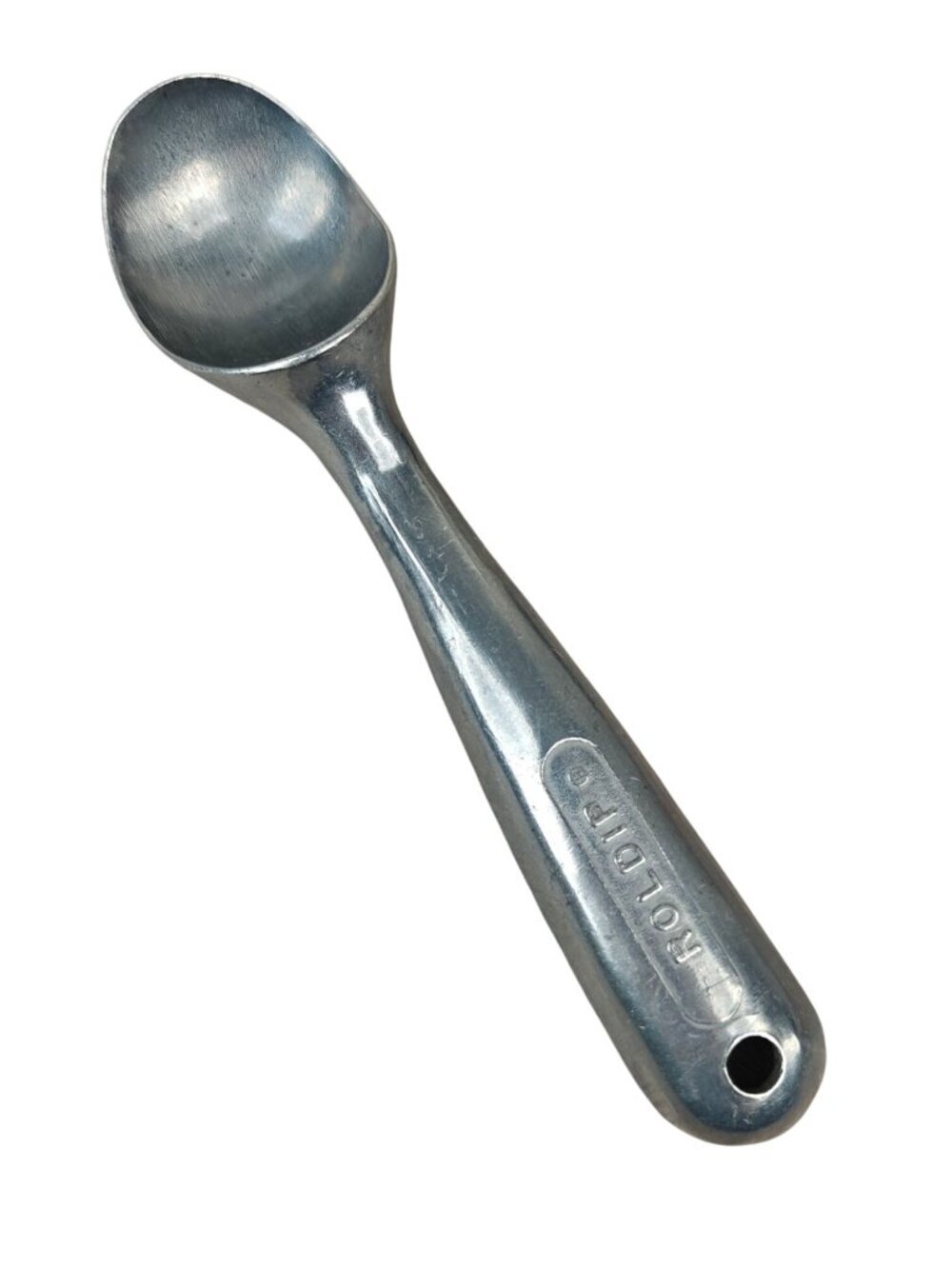 Vintage ROLDIP Nuroll Aluminum Ice Cream Scoop 4.5" Handle USA Mid-Century